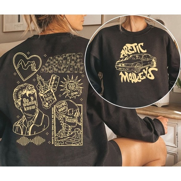 Arctic Music Shirt, Arctic Monkeys 2023 North America Tour 2 Sided Sweatshirts - Picture 1 of 4